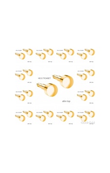 Gold Top Kulak Delme Küpesi 12 Çift Sarı