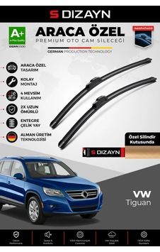 S-dizayn Volkswagen Tiguan Ön Cam Silecek Seti 2007-2016 Premium Araca Özel 60-50 Cm A+ Kalite