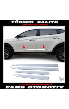 Hyundai Tucson Krom Yan Kapı Çıtası 2015-2019 Arası Paslanmaz Çelik Geniş Hyundai Tucson Krom Yan Kapı Çıtası 2015-2019 Arası Paslanmaz Çelik Geniş