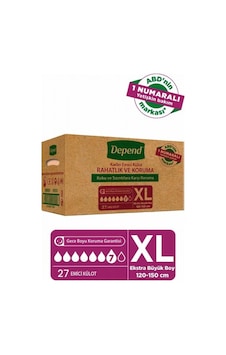 Depend Emici Külot Kadın Hasta Bezi XL 3 x 9'lu Depend Emici Külot Kadın Hasta Bezi XL 3 x 9'lu