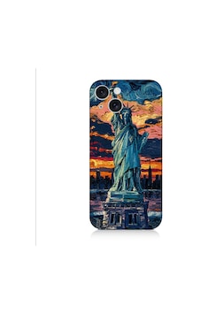 Apple Uyumlu iPhone 15 Plus Özgürlük Heykeli Desenli Silikon Kılıf Silikon Apple Uyumlu iPhone 15 Plus Özgürlük Heykeli Desenli Silikon Kılıf Silikon
