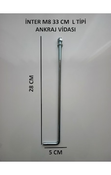 İnter L Tipi Ankraj Vidası M8 33cm 33 Cm İnter L Tipi Ankraj Vidası M8 33cm 33 Cm