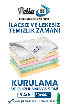 5li 40x30cm Mikrofiber Temizlik Bezi - Yeni Renkler Karışık 5li 40x30cm Mikrofiber Temizlik Bezi - Yeni Renkler Karışık