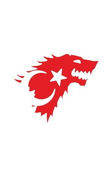 Kurt Şeklinde Türk Bayrağı Sticker Yapıştırması Kurt Şeklinde Türk Bayrağı Sticker Yapıştırması
