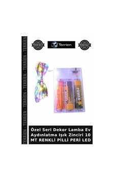 Özel Seri Dekor Lamba Ev Aydınlatma Işık Zinciri 10 Mt Renkli Pilli Peri Led Özel Seri Dekor Lamba Ev Aydınlatma Işık Zinciri 10 Mt Renkli Pilli Peri Led