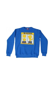 The Simpsons Bart Wanted Sweatshirt Mavi Çok Renkli