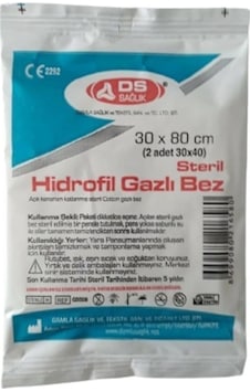 DS Damla Sağlık Steril Hidrofil Gazlı Bez 30 x 80 CM 10 Adet