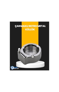 Tek Najma Yuvarlak Çakmaklı Küllük Dayanıklı Metal Yapı Yeni