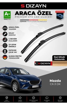 S-dizayn Mazda Cx-3 Dk Ön Cam Silecek Seti 2015-2021 Premium Araca Özel 55-45 Cm A+ Kalite Aocs-1867
