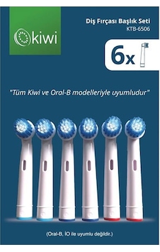 Kiwi Ktb-6506 6'lı Diş Fırçası Yedek Başlık Seti - Beyaz / Mavi
