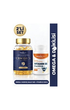 Hotay Nutrition Wooggs Vital Omega 3 Norveç Balık Yağı 90 Kapsül + Vitamin D3 1000 Iu 60 Tablet 2'li Set Hotay Nutrition Wooggs Vital Omega 3 Norveç Balık Yağı 90 Kapsül + Vitamin D3 1000 Iu 60 Tablet 2'li Set