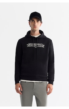 Avva Erkek Siyah Kapüşonlu 3 İplik Şardonlu Baskılı Regular Fit Sweatshirt A42y1303 Avva Erkek Siyah Kapüşonlu 3 İplik Şardonlu Baskılı Regular Fit Sweatshirt A42y1303
