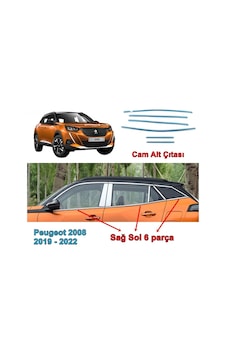 Peugeot 2008 Cam Alt Çıtası Krom 2019-2022 Arası 6 Prç. P. Çelik N11.503 Peugeot 2008 Cam Alt Çıtası Krom 2019-2022 Arası 6 Prç. P. Çelik N11.503