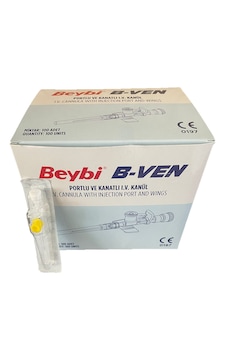 Beybi Intraket Branül 24g 19mm 0.70mm Sarı 100 Adet Beybi Intraket Branül 24g 19mm 0.70mm Sarı 100 Adet
