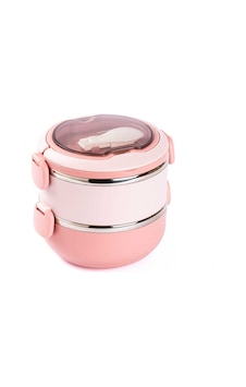 Tantitoni Pembe Paslanmaz Çelik Yuvarlak 2 Katlı Ve Kaşıklı Yemek Taşıma Kabı 850ml Tantitoni Pembe Paslanmaz Çelik Yuvarlak 2 Katlı Ve Kaşıklı Yemek Taşıma Kabı 850ml