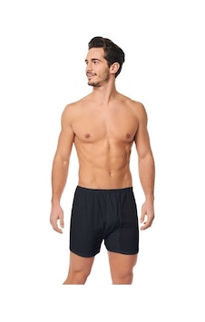 Seher Erkek Siyah Pamuklu Arjantin Paçalı Boxer