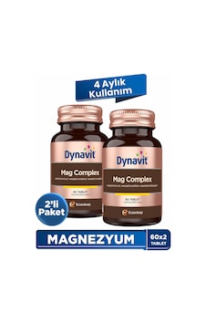Dynavit Mag Complex 60 Tab X2 200mg Magnezyum Kompleks 3lü Form Malat-sitrat-bisglisinat -kas&kemik&enerji Dynavit Mag Complex 60 Tab X2 200mg Magnezyum Kompleks 3lü Form Malat-sitrat-bisglisinat -kas&kemik&enerji