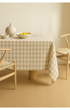 Wellstil Sora Keten Pötikare Masa Örtüsü Bej Wellstil Sora Keten Pötikare Masa Örtüsü Bej