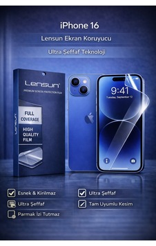 Lensun Apple iPhone Uyumlu 16 Ultra Şeffaf Esnek Ekran Koruyucu Film Lensun Apple iPhone Uyumlu 16 Ultra Şeffaf Esnek Ekran Koruyucu Film