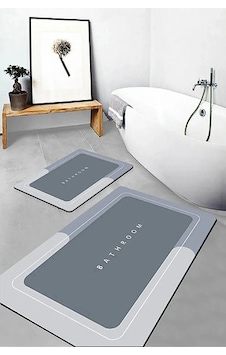 Sihirli Su Emici Banyo Paspası Kaymaz Tabanlı Kare 3,5 Mm 40x60 Renkli
