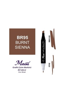 Çift Uçlu Marker Grafik Çizim Kalemi 95 Kavruk Kahve Çift Uçlu Marker Grafik Çizim Kalemi 95 Kavruk Kahve