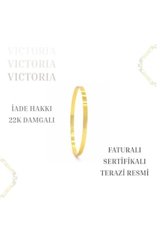 Victoria 1,5 Gr Yatırımlık Altın 3 Mm Kibrit Çöpü Çocuk Bilezik Sertifikali 22 Ayar Damgalı Faturalı Iade Hakkı
