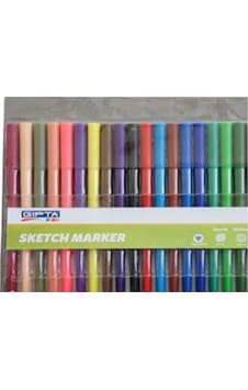Gipta Sketch Marker Firça Uç Fineliner Çantali 12 Renk Keçeli K42