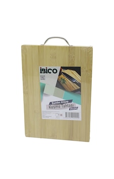 24x34 X 1.7cm Lux Ahşap Bambu Kesim Panosu - Kesme Tahtası Metal Kulplu 5570 Çok Renkli