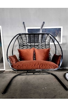 Stylehome Çift Kişilik Salıncak, Bahçe Salıncağı, 2 Kişilik Balkon Salıncağı, Çift Kişilik Armut Salıncak Antrasit
