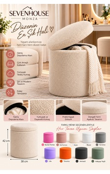 Monza Silindir Puf Kapaklı Saklama Alanlı, Modern Tasarım, Yumuşak Teddy Kumaş, Çok Amaçlı Oturma Ve Depolama Pufu, Krem38x42 Cm Krem Monza Silindir Puf Kapaklı Saklama Alanlı, Modern Tasarım, Yumuşak Teddy Kumaş, Çok Amaçlı Oturma Ve Depolama Pufu, Krem38x42 Cm Krem