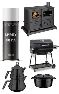 Mat Siyah Fırın Soba Mangal Egzos Isıya Dayanıklı 690 Sprey Boya Mat Siyah Fırın Soba Mangal Egzos Isıya Dayanıklı 690 Sprey Boya
