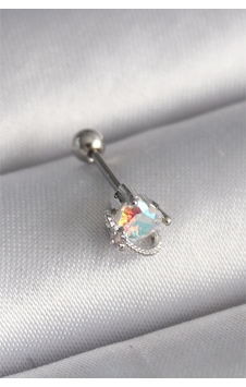 316l Çelik Gümüş Renk Zirkon Taşlı Kalp Tragus Piercing 316l Çelik Gümüş Renk Zirkon Taşlı Kalp Tragus Piercing