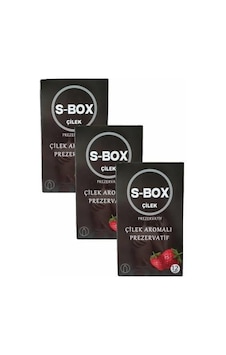 S-Box Çilek Aromalı Prezervatif 12'li x 3 S-Box Çilek Aromalı Prezervatif 12'li x 3