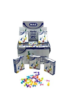 648 Adet Harita Çivisi Pano İğnesi 12x18pcs Renkli Silindirik