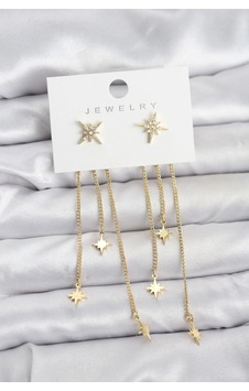 Mey İthalat Kutup Yıldızı Model Gold Renk Pirinç Sallantılı Kadın Küpe Çok Renkli Mey İthalat Kutup Yıldızı Model Gold Renk Pirinç Sallantılı Kadın Küpe Çok Renkli