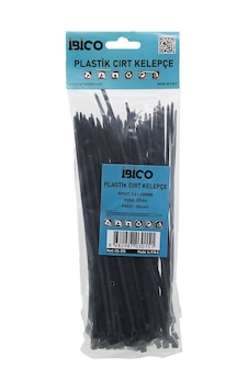 Siyah 3.6x200mm Plastik Cırt Kelepçe 100pcs Go53/1395 Siyah 3.6x200mm Plastik Cırt Kelepçe 100pcs Go53/1395