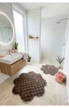 Bubble Papatya Banyo Paspası 2'li Set Pofuduk Yumuşak Peluş Kaymaz Taban Dekoratif Banyo Halısı Antrasit Bubble Papatya Banyo Paspası 2'li Set Pofuduk Yumuşak Peluş Kaymaz Taban Dekoratif Banyo Halısı Antrasit