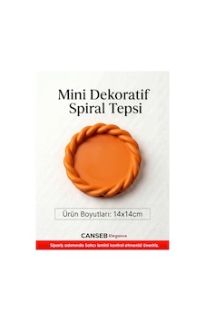 14x14cm - Premium - Turuncu - Dekoratif Sarmal Tepsi - El Boyaması İşçilik 14x14cm Ebat