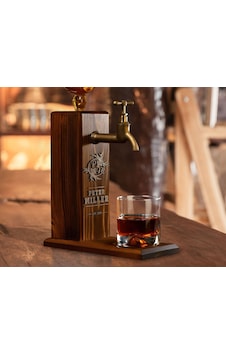 Bk Gift Kişiye Özel Kabartma İsimli Musluklu Doğal Ahşap İçki Standı, Home Bar, Viski Çeşmesi, İçecek Dispenseri, Ahşap İçecek Çeşmesi-22
