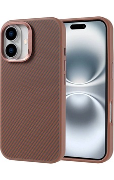 Apple Uyumlu iPhone 16 Plus Kılıf M-safe Şarj Özellikli Karbon Fiber Görünümlü Zore Troy Kapak Desert Titanyum Apple Uyumlu iPhone 16 Plus Kılıf M-safe Şarj Özellikli Karbon Fiber Görünümlü Zore Troy Kapak Desert Titanyum
