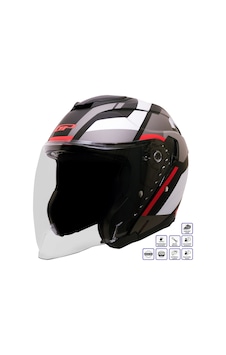 Gp Kompozit Mks009-gr Şeffaf Vizörlü Motosiklet Yarım Kask Çok Renkli Gp Kompozit Mks009-gr Şeffaf Vizörlü Motosiklet Yarım Kask Çok Renkli