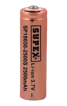 Supex 18650 2500s 3.7v 2500 Mah Başlı Li-ıon Pil Tekli Pil Supex 18650 2500s 3.7v 2500 Mah Başlı Li-ıon Pil Tekli Pil