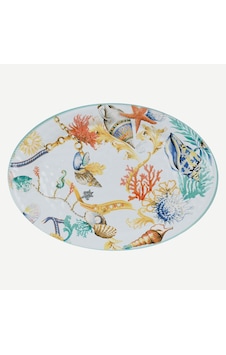 Baci Milano Turkuaz Melamin Servis Tabağı 50x35 Cm Baci Milano Turkuaz Melamin Servis Tabağı 50x35 Cm