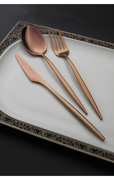 Amy Klaus Luxury Bronz 84 Parça Çatal Kaşık Bıçak Takımı - Bronz