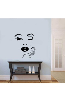 Göz Kırpan Marilyn Monroe Portre Silüeti Duvar Sticker, Çıkartma