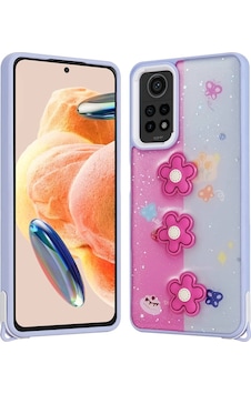 Xiaomi Redmi Note 12 Pro 4g İle Uyumlu Kılıf Parlayan Sıvılı Simli Kabartma Figürlü Kapak Xiaomi Redmi Note 12 Pro 4g İle Uyumlu Kılıf Parlayan Sıvılı Simli Kabartma Figürlü Kapak