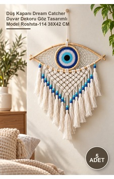 5 Adet Rüya Kapanı Düş Kapanı Dream Catcher Duvar Dekoru Göz Tasarımlı Model Roshıta-114 38x42 Cm 5 Adet Rüya Kapanı Düş Kapanı Dream Catcher Duvar Dekoru Göz Tasarımlı Model Roshıta-114 38x42 Cm