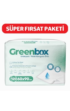 Greenbox 60x90 Yatak Koruyucu Örtü 30'lu 4 Paket 120 Adet Greenbox 60x90 Yatak Koruyucu Örtü 30'lu 4 Paket 120 Adet