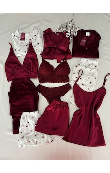 Mh Moony Homewears 11 Parça Kutulu Galeria Gecelik Pijama Çeyiz Seti Bordo Mh Moony Homewears 11 Parça Kutulu Galeria Gecelik Pijama Çeyiz Seti Bordo