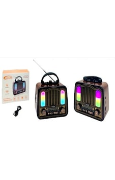 Yuegan Pl-4702 Nostalji Radyo Rgb Işıklı Speaker Fm.bt.sd Usb Girişli